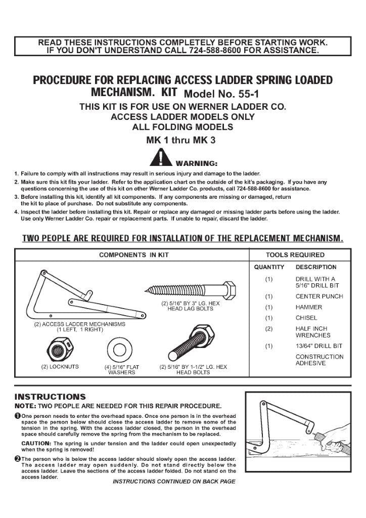 Counter Balance Mechanism Kit (Two Arms) 55-1