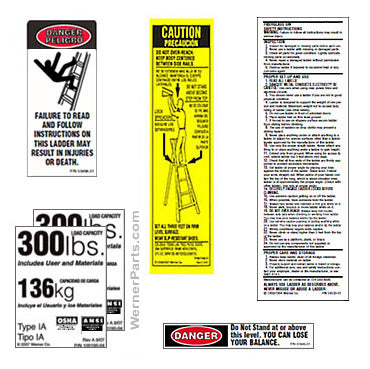 Aluminum Twin Stepladder / Stockr's Ladder Safety Labels