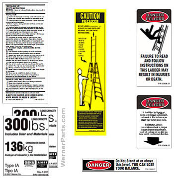 Trestle Ladder Safety Labels