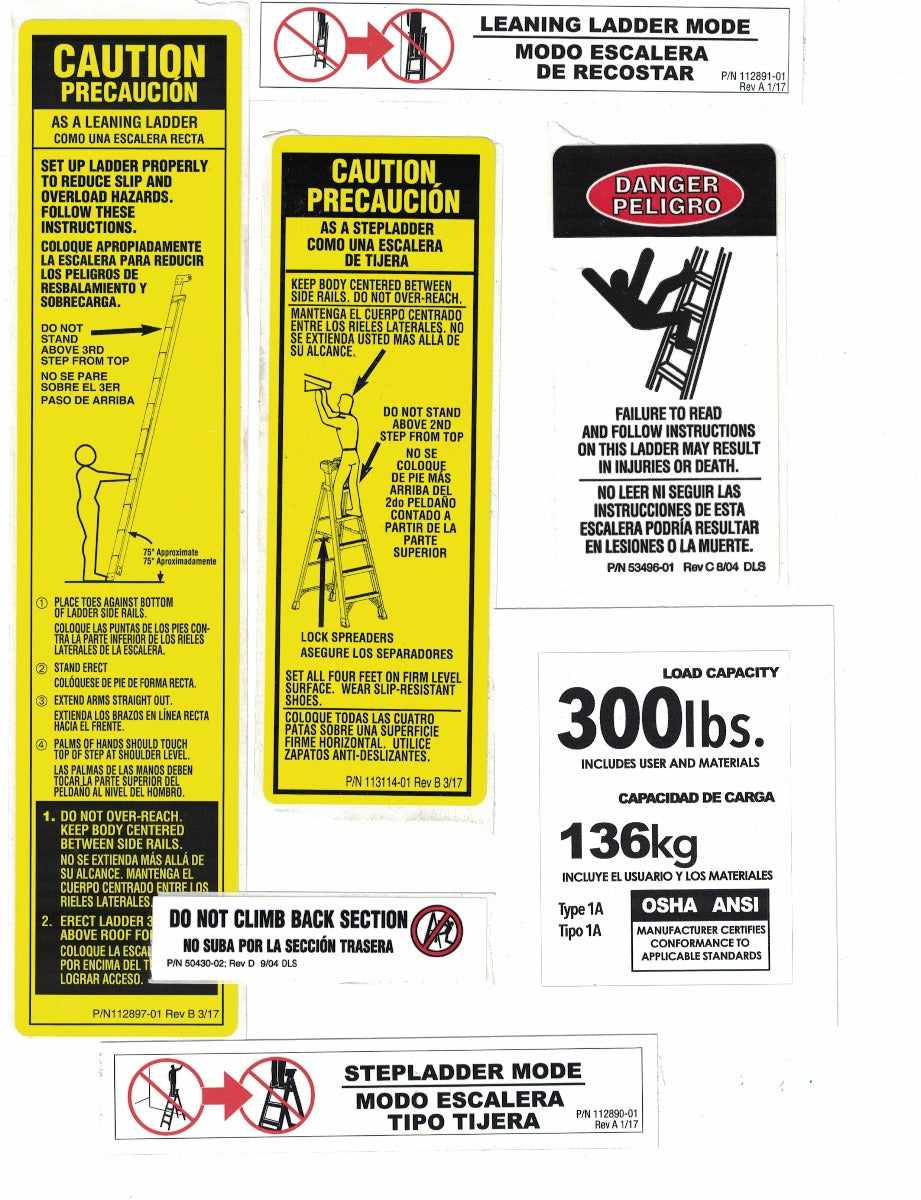 300 lb. Fiberglass Leansafe labels LFL