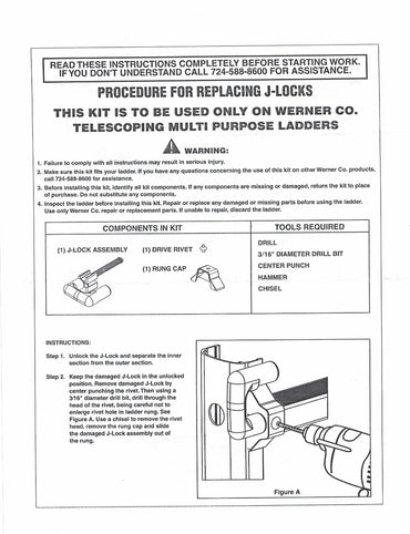 J-Lock Kit for MT Powerlite Rails (375LB Rated) 36-129 ( 1 SIDE ONLY)