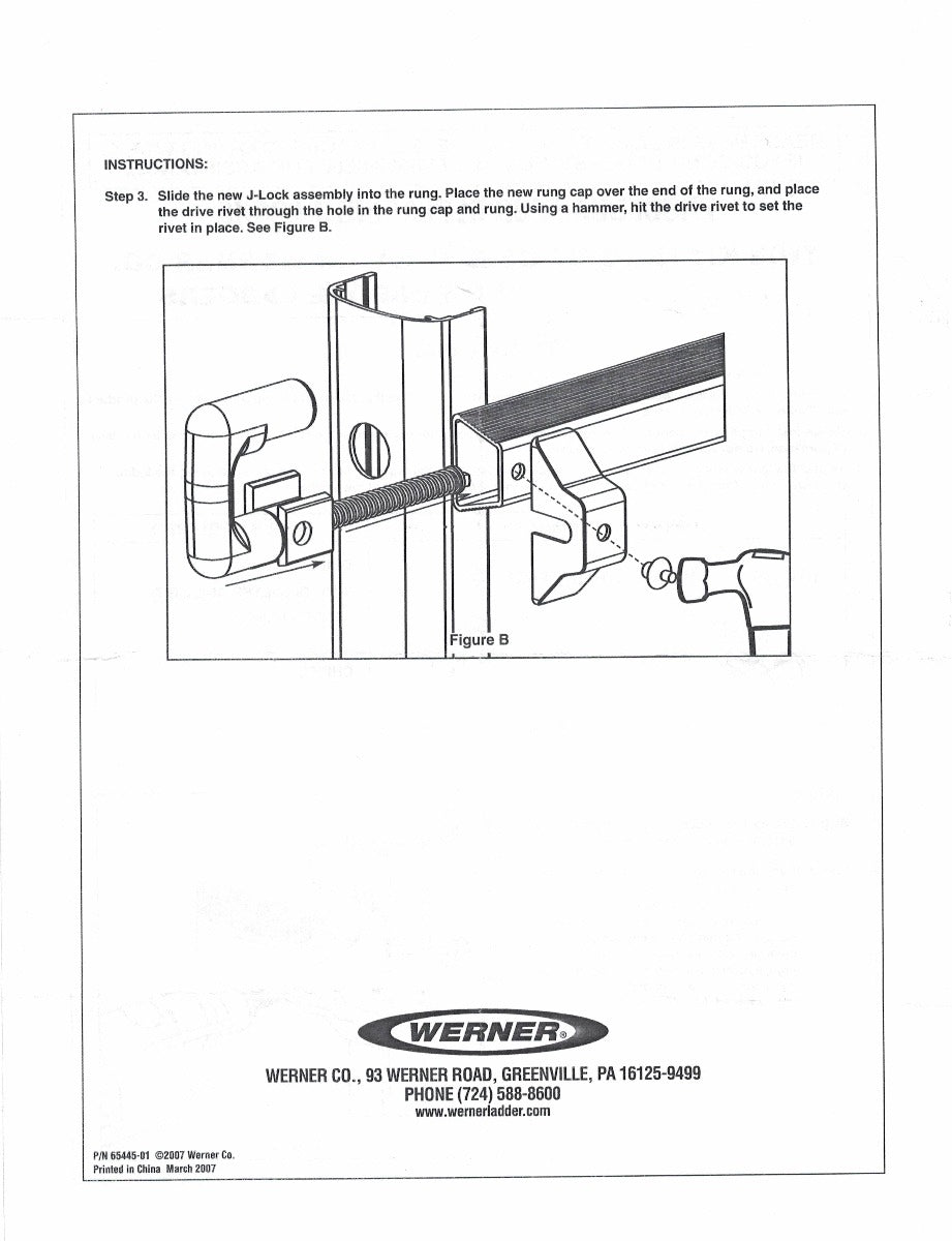 J-Lock Kit for MT Powerlite Rails (375LB Rated) 36-129 ( 1 SIDE ONLY)