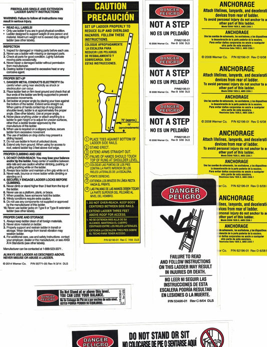 300 lb. Posting ladder Safety Labels LPL