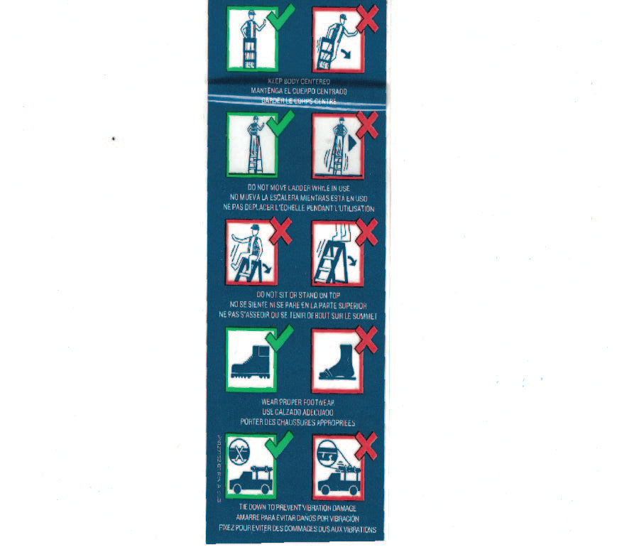 NEW Stepladder Fiberglass/Aluminum label LIS100