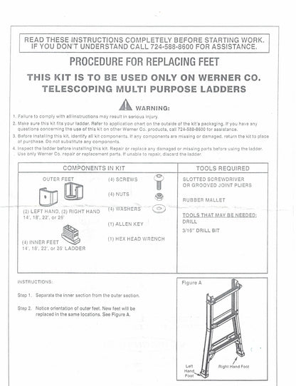 Foot Kit for MT Powerlite Rails 36-135