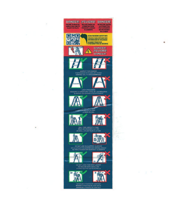 Fiberglass Stepladder / Platform ladder Safety Labels LIS100 by Werner ...