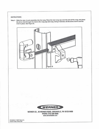 J-Lock Kit for MT Powerlite Rails (375LB Rated) 36-129 ( 1 SIDE ONLY)