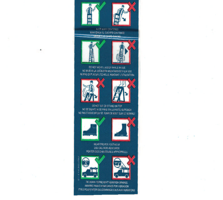 Fiberglass Stepladder / Platform ladder Safety Labels LIS100 by Werner ...